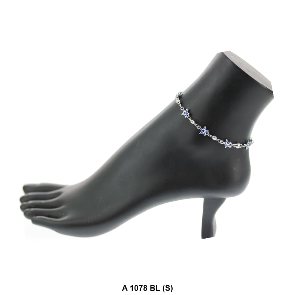 Stars Evil Eye Anklet Blue A 1078 BL (S)