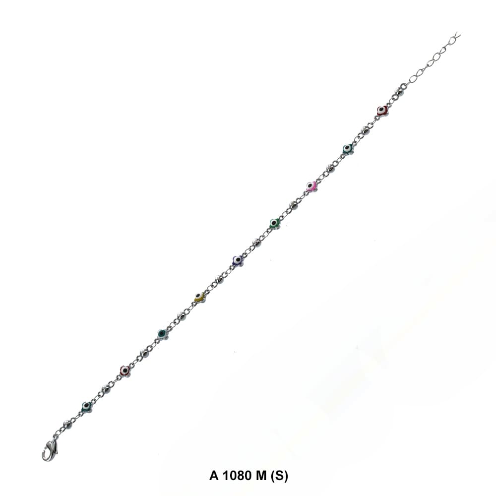 Round Flower Evil Eye Anklet Multi A 1080 M (S)