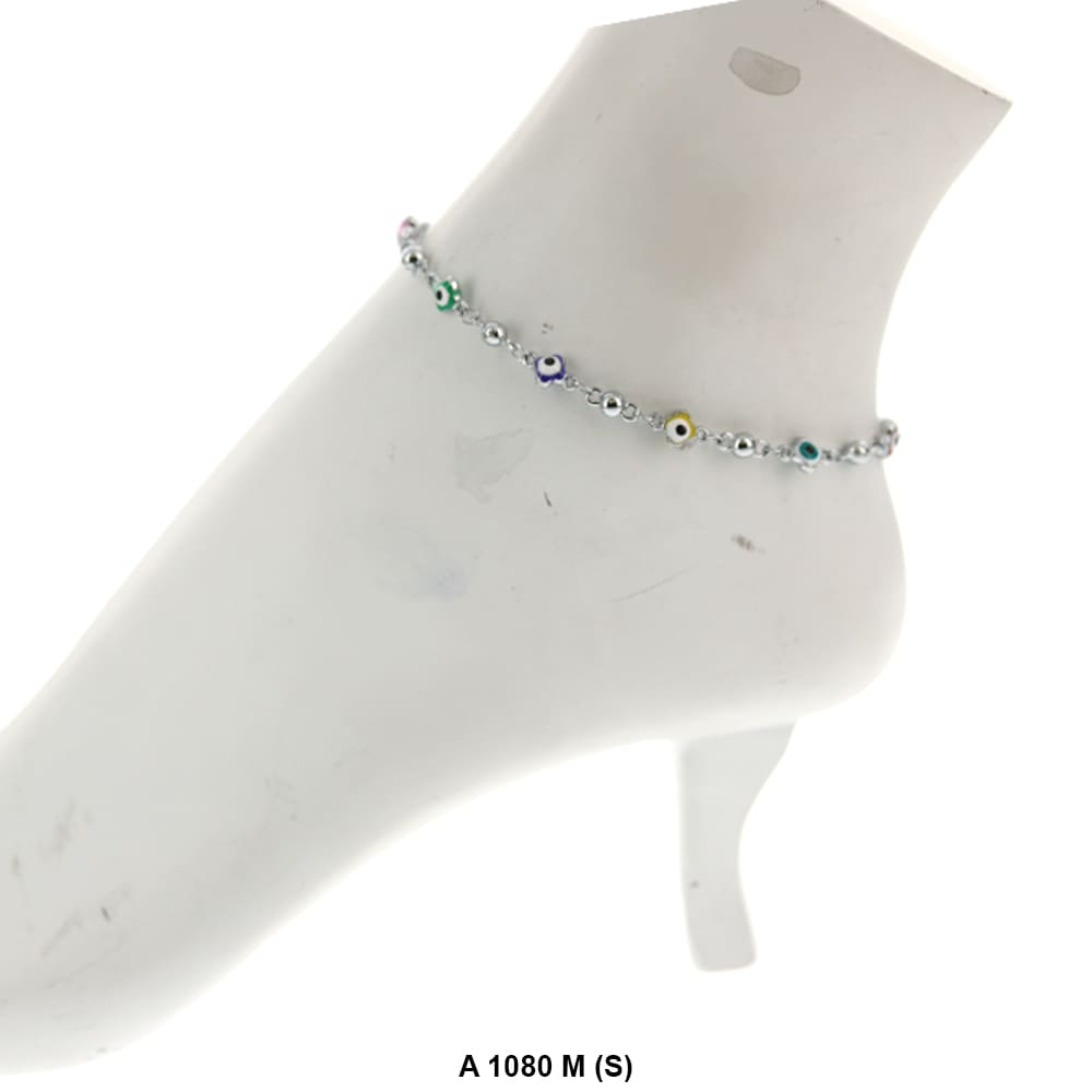 Round Flower Evil Eye Anklet Multi A 1080 M (S)