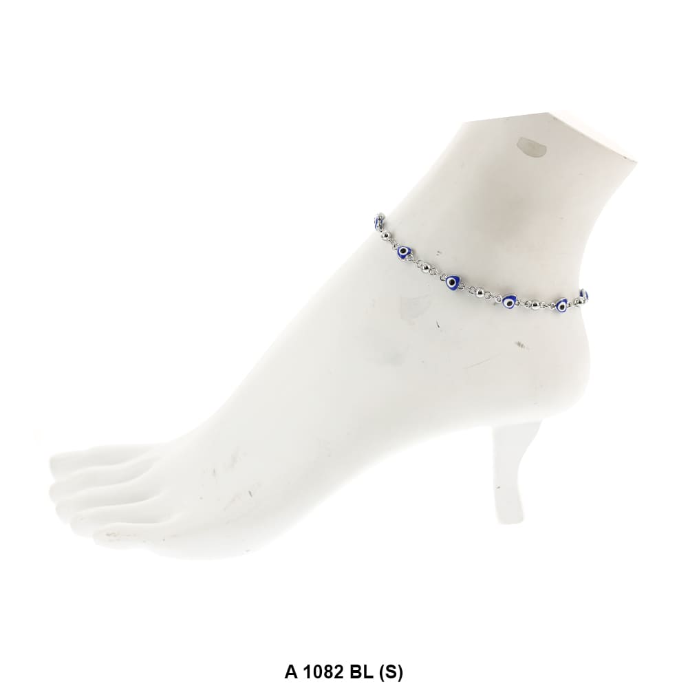 Heart Evil Eye Anklet Blue A 1082 BL (S)