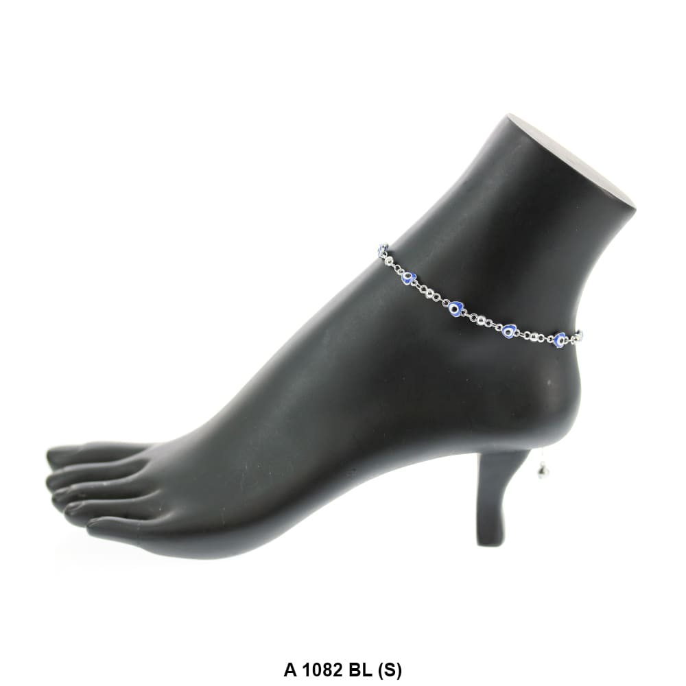 Heart Evil Eye Anklet Blue A 1082 BL (S)