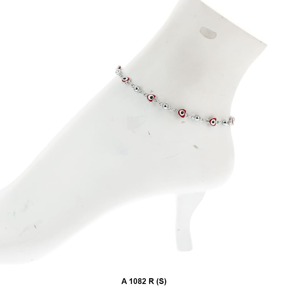 Heart Evil Eye Anklet Red A 1082 R (S)