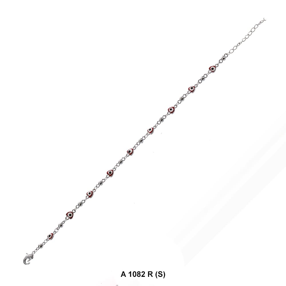 Heart Evil Eye Anklet Red A 1082 R (S)