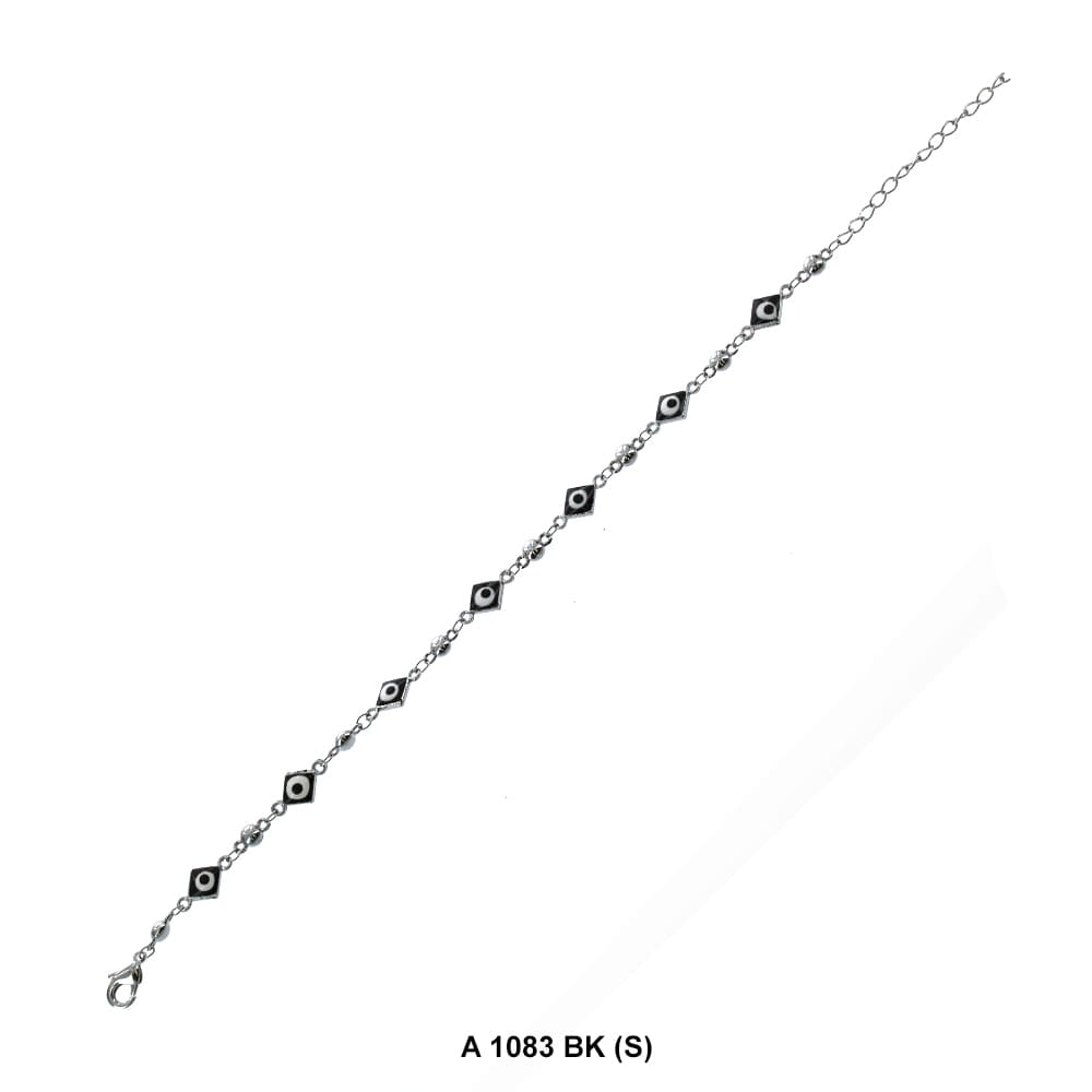 Diamond Evil Eye Beads Anklet A 1083 BK (S)