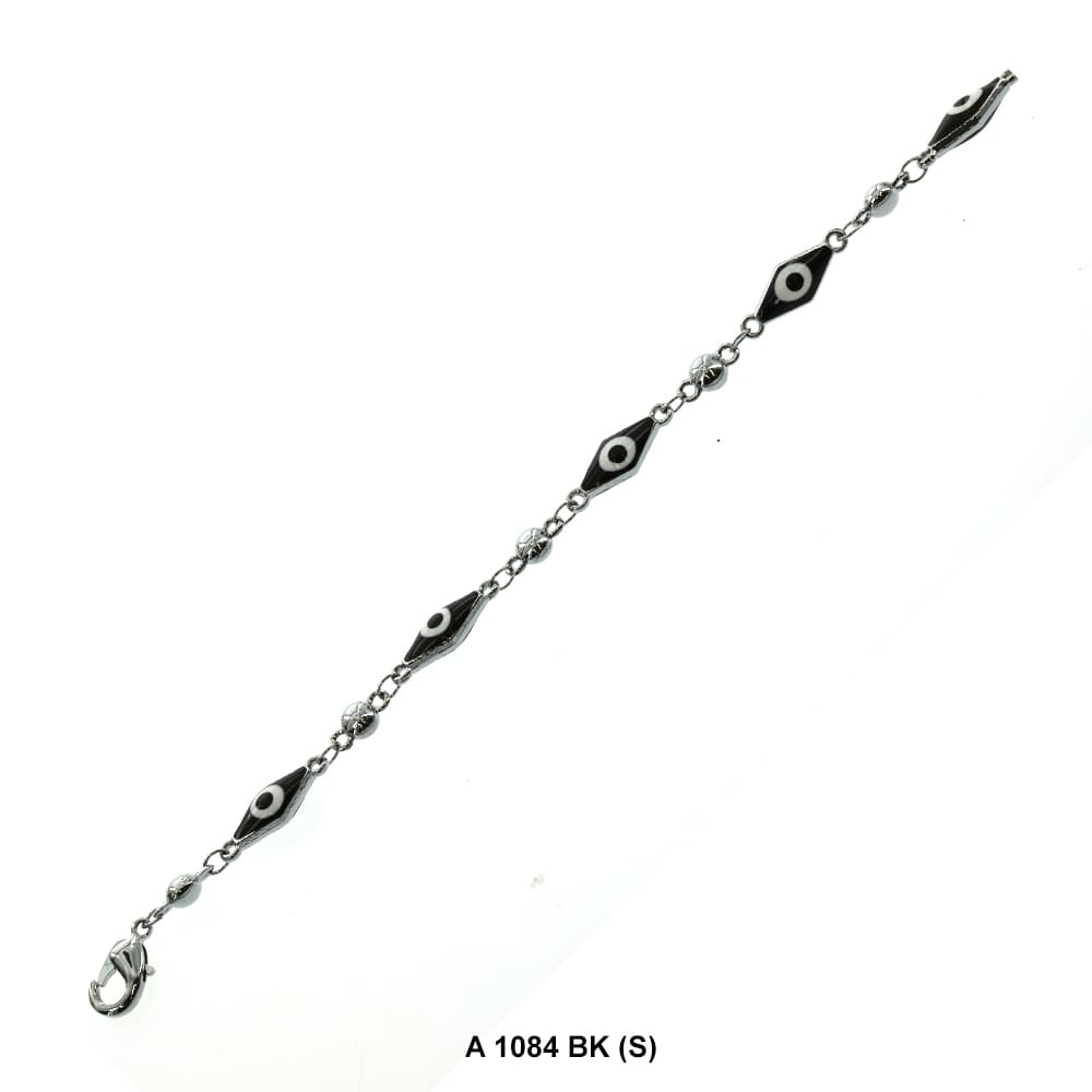 Diamond Evil Eye Beads Anklet Black A 1084 BK (S)