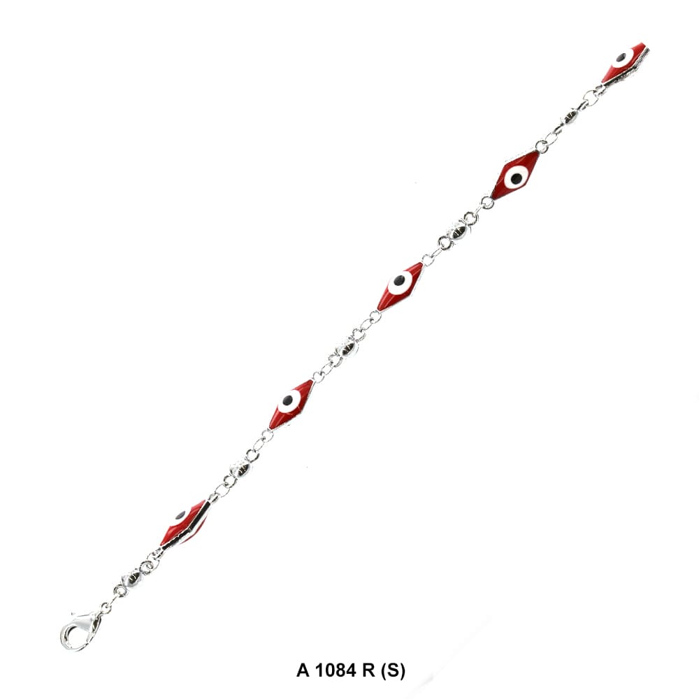 Long Diamond Evil Eye Anklet Red A 1084 R (S)