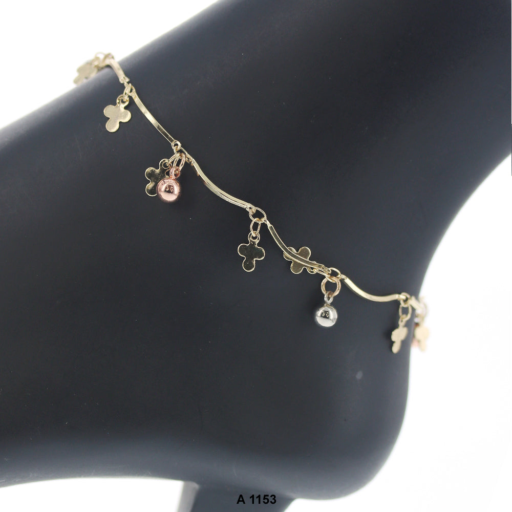 Cross And Beads Anklet A 1153