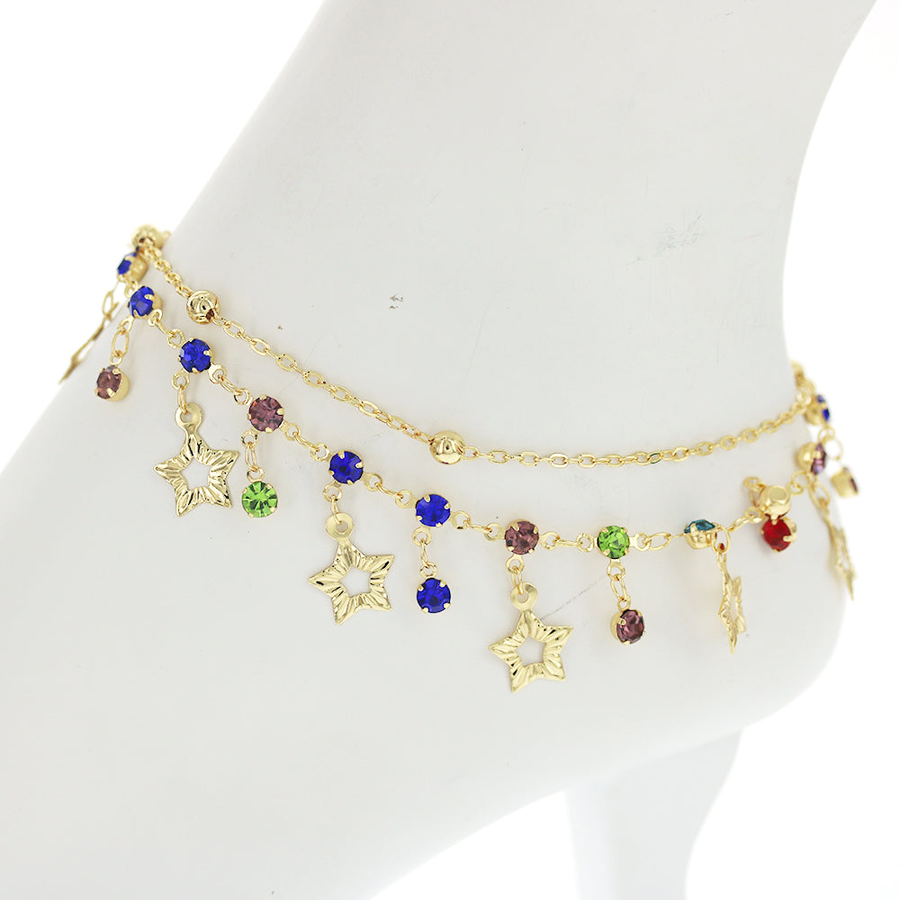 Stars Double Chain Anklets A 1184