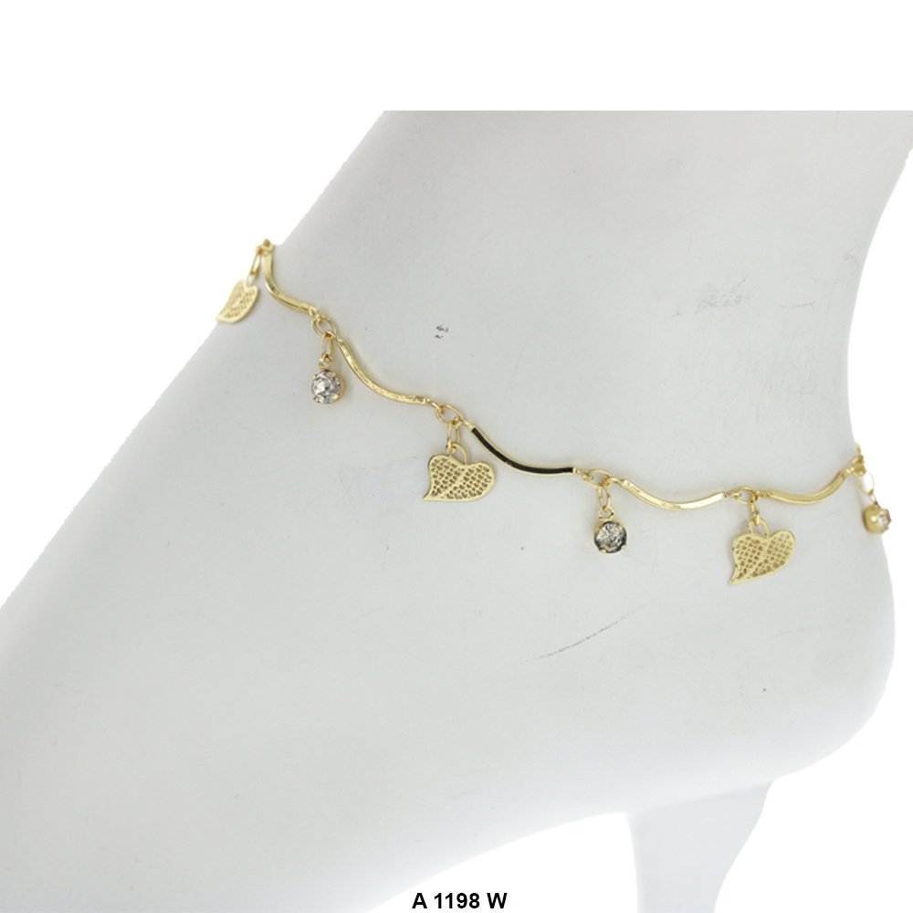 Heart Anklets A 1198 W