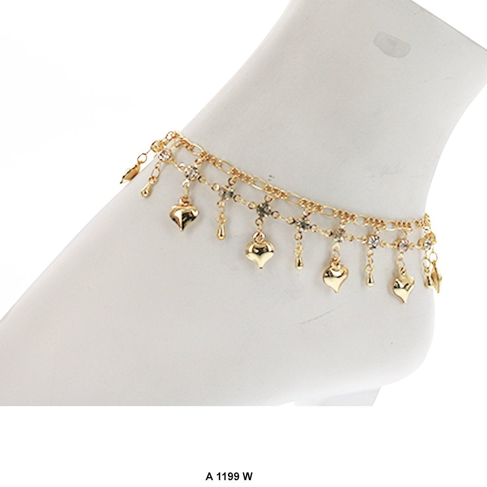 Heart Anklets A 1199 W