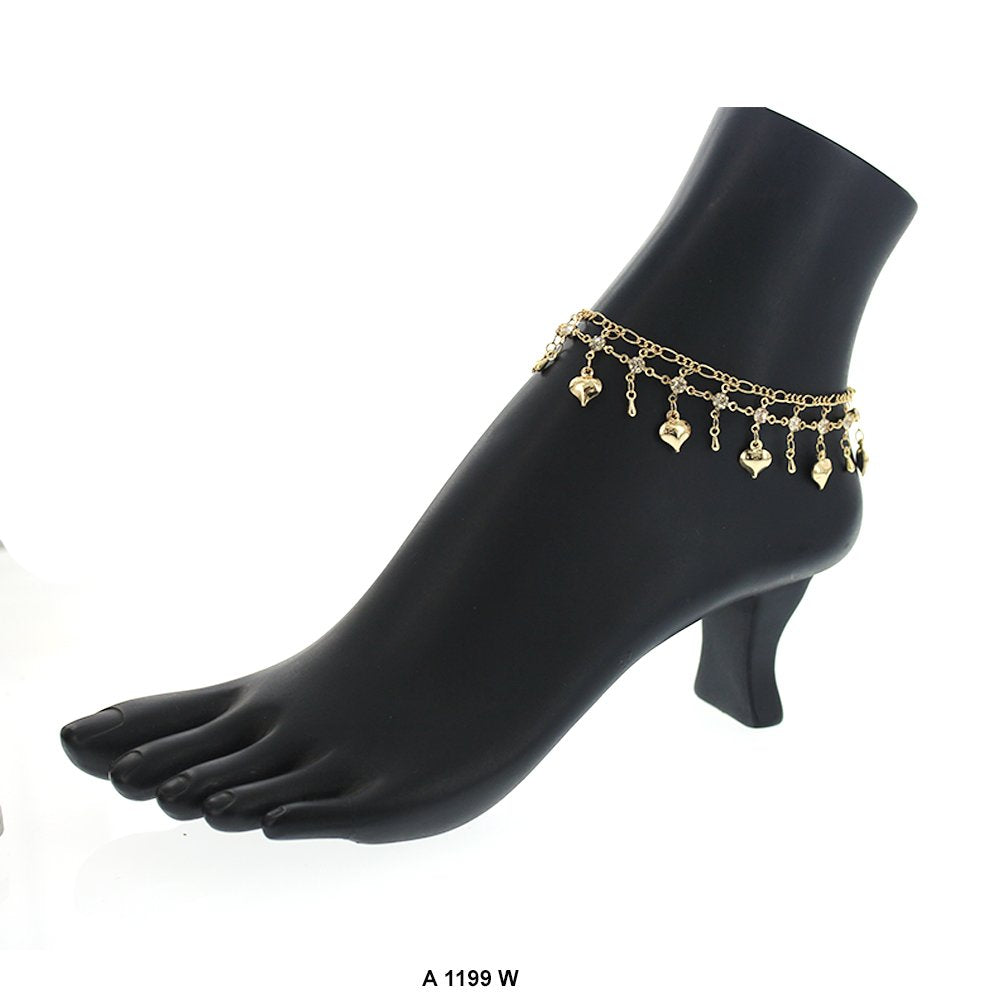 Heart Anklets A 1199 W