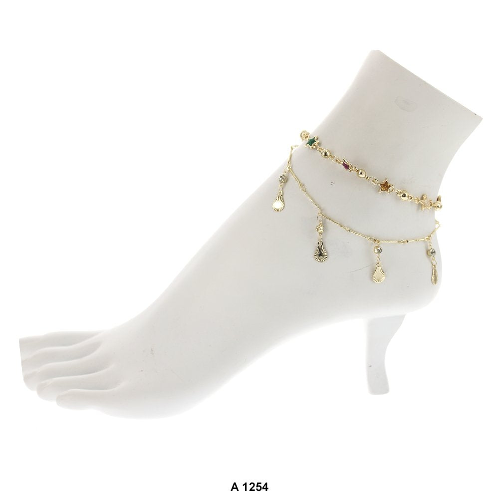 Double Chain Colorful Anklet A 1254