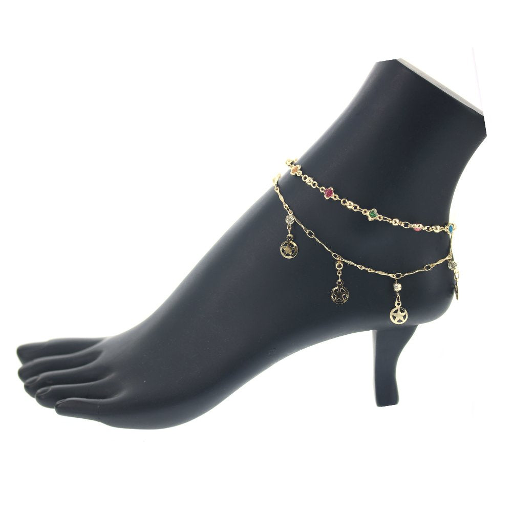 Double Chain Colorful Anklet A 1255