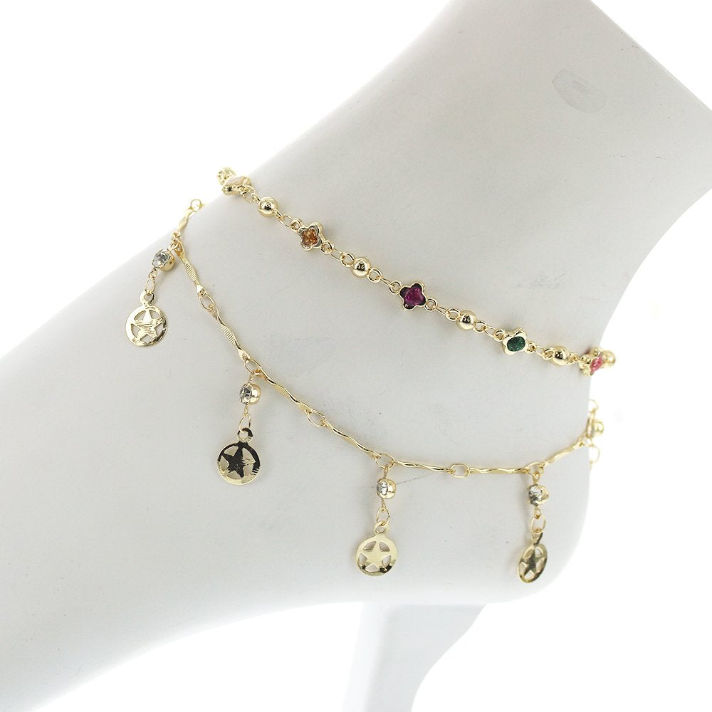 Double Chain Colorful Anklet A 1255