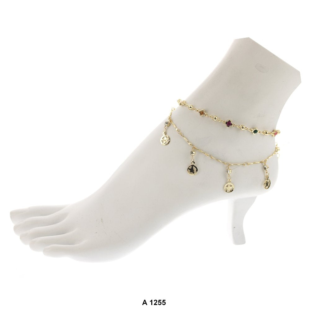 Double Chain Colorful Anklet A 1255