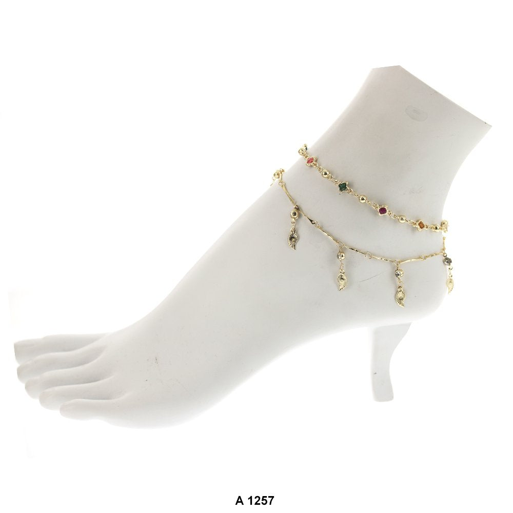 Double Chain Colorful Anklet A 1257