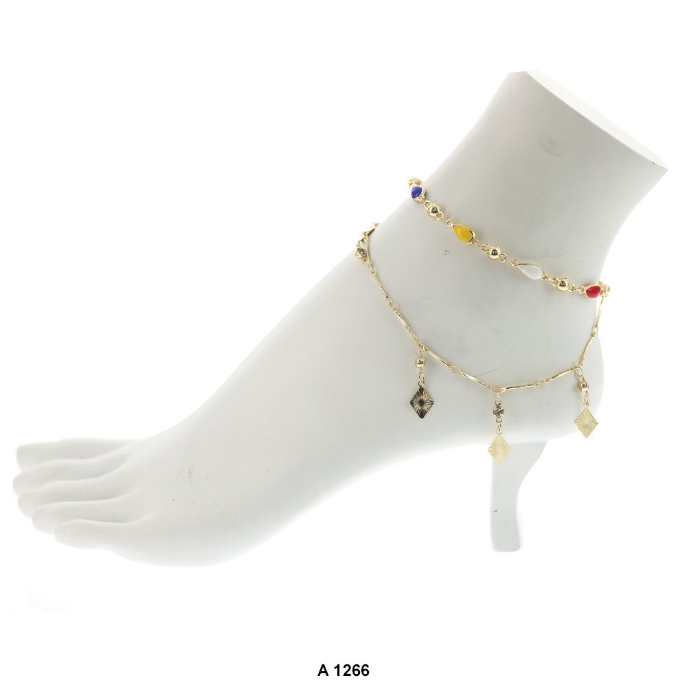 Double Chain Colorful Anklet A 1266