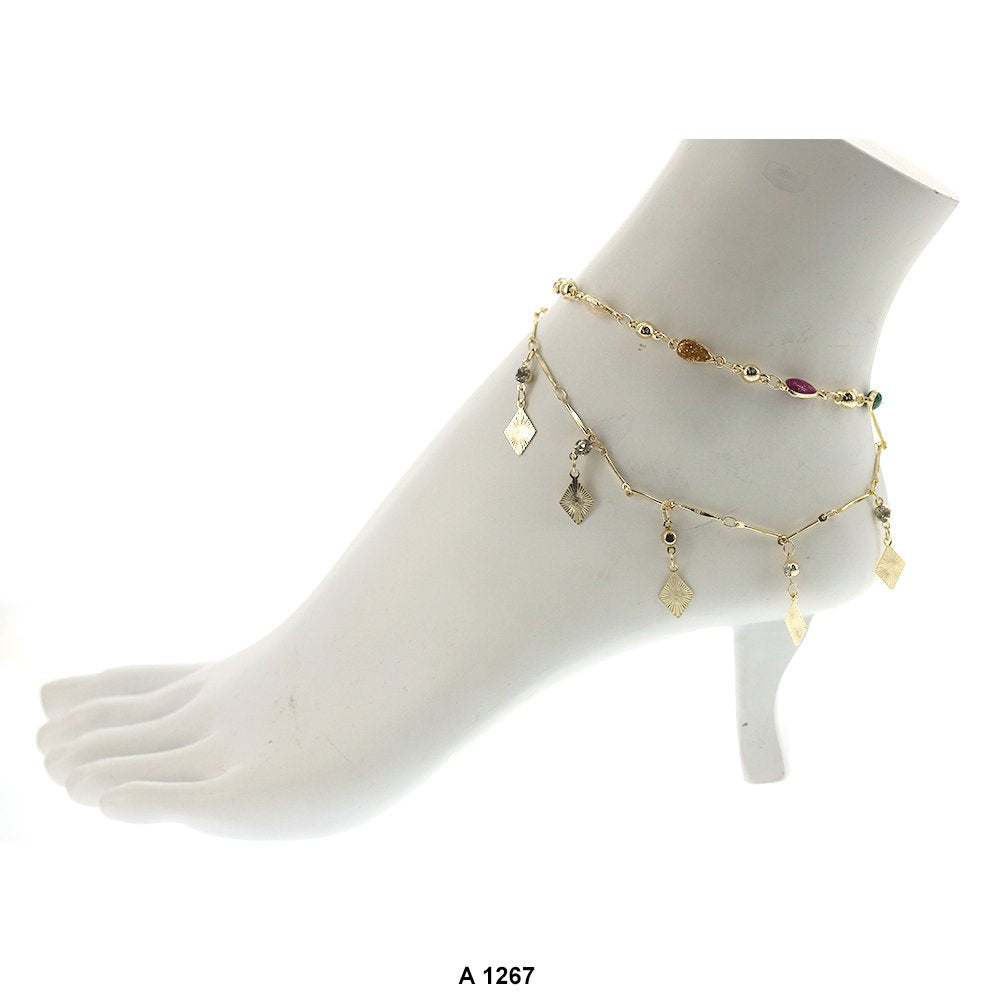 Double Chain Colorful Anklet A 1267