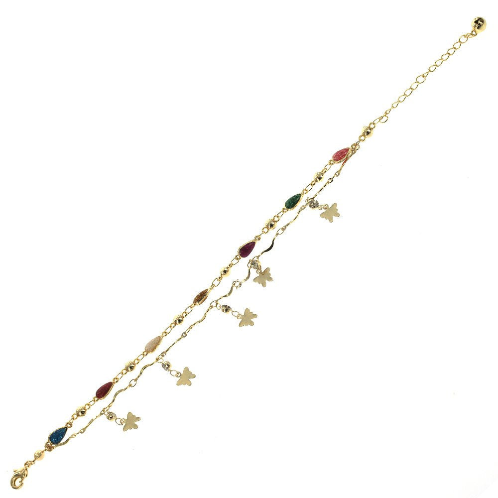 Double Chain Colorful Anklet A 1269