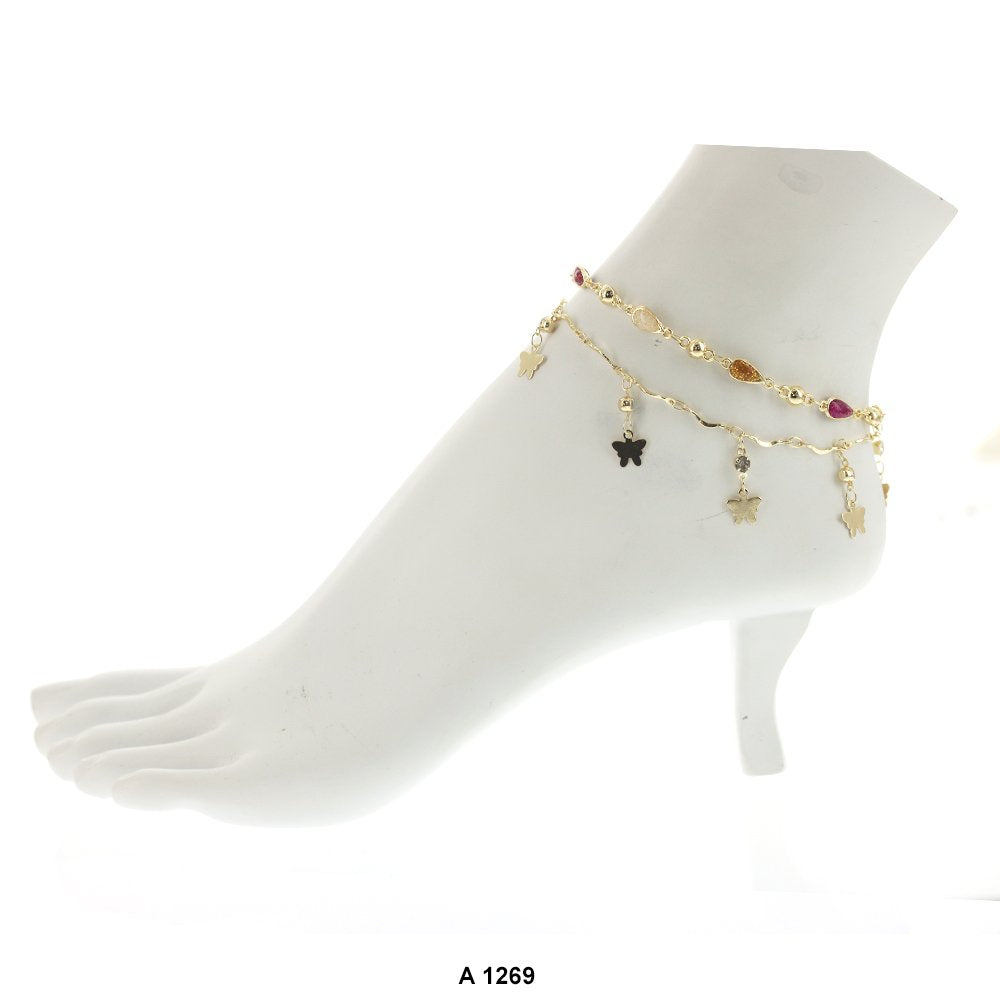 Double Chain Colorful Anklet A 1269