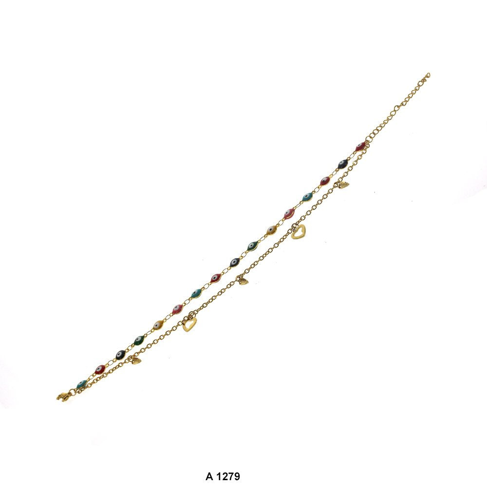 Stainless Steel Evil Eye Anklet A 1279