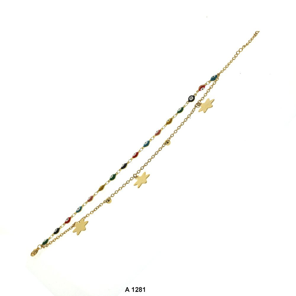 Stainless Steel Evil Eye Anklet A 1281