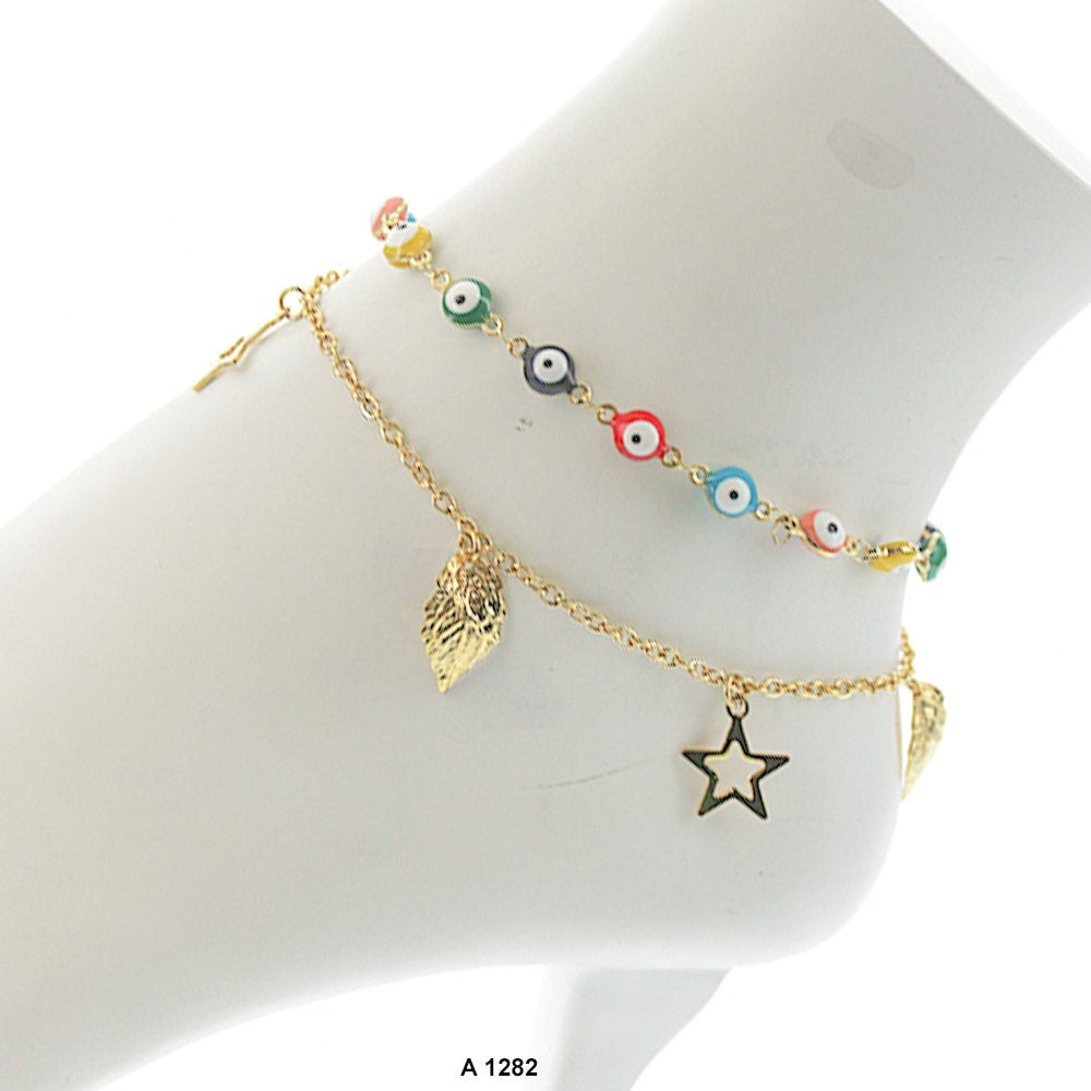 Stainless Steel Evil Eye Anklet A 1282