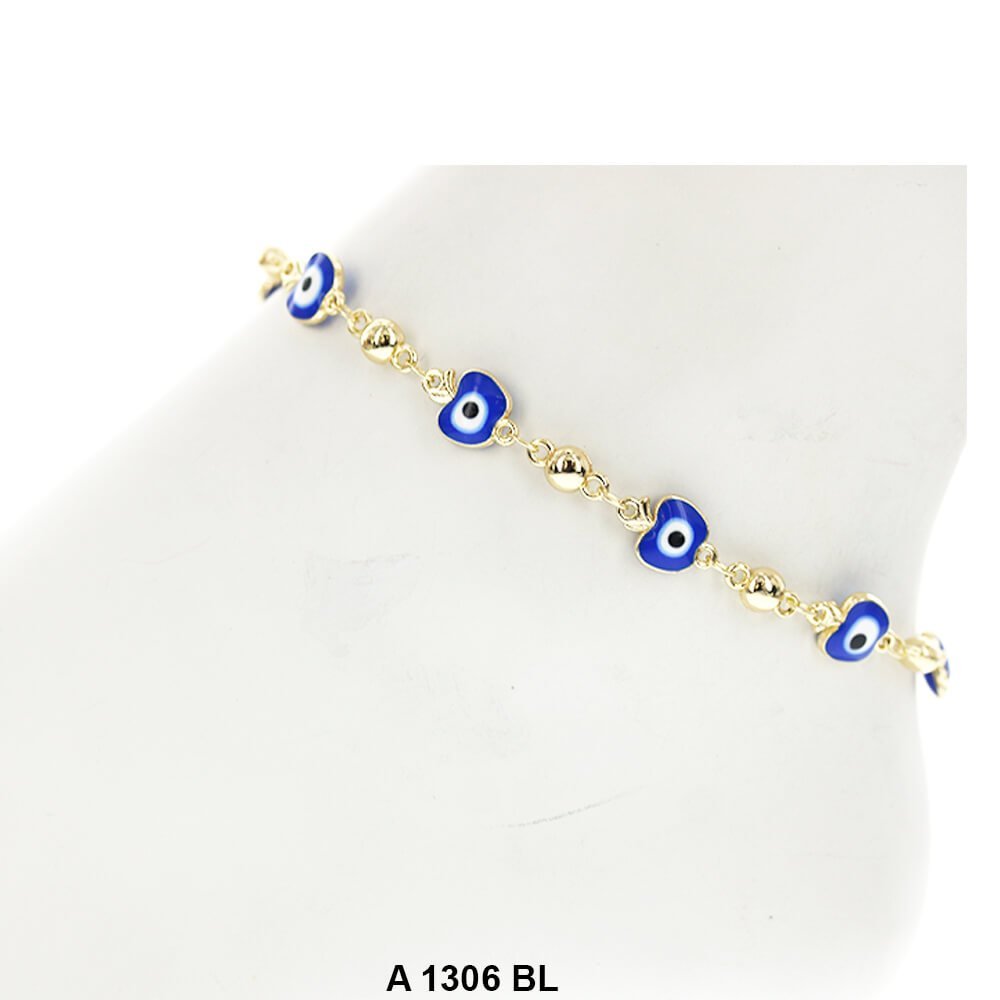 Apple Evil Eye Anklet A 1306 BL