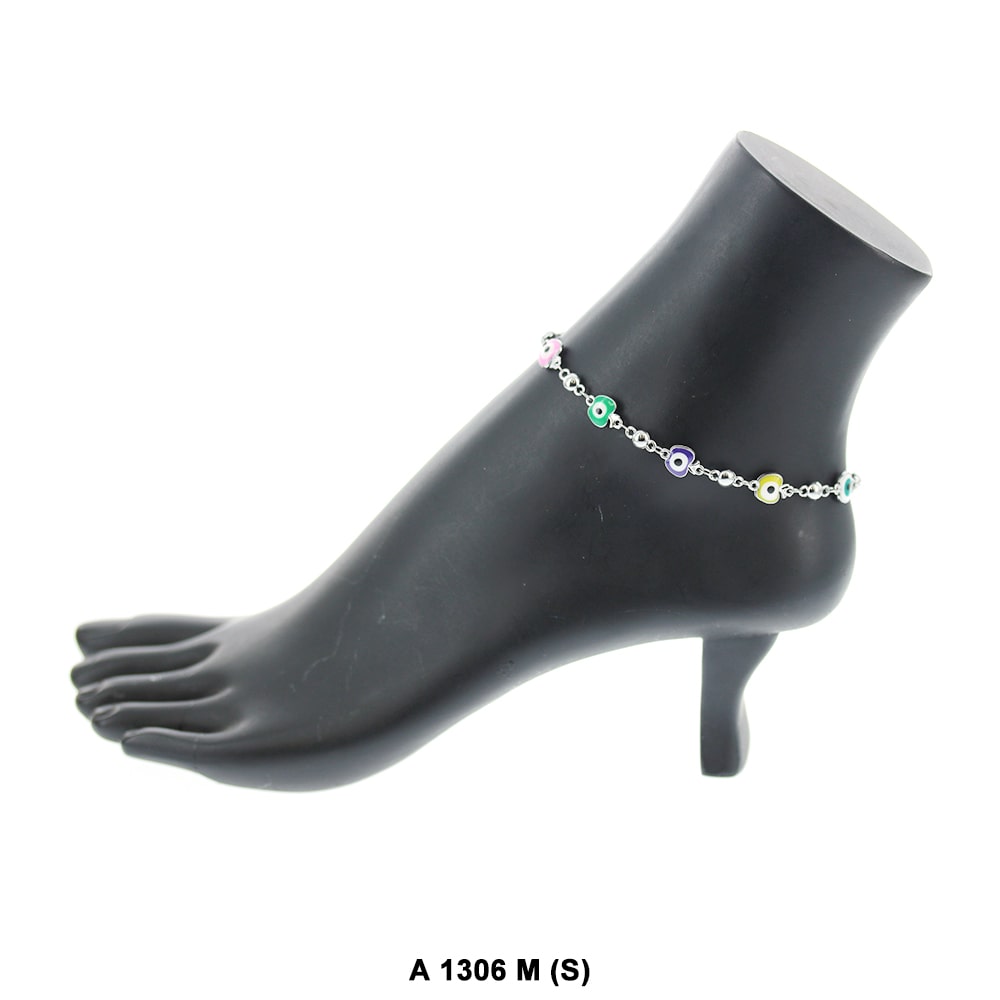 Moon Evil Eye Anklet A 1306 M S