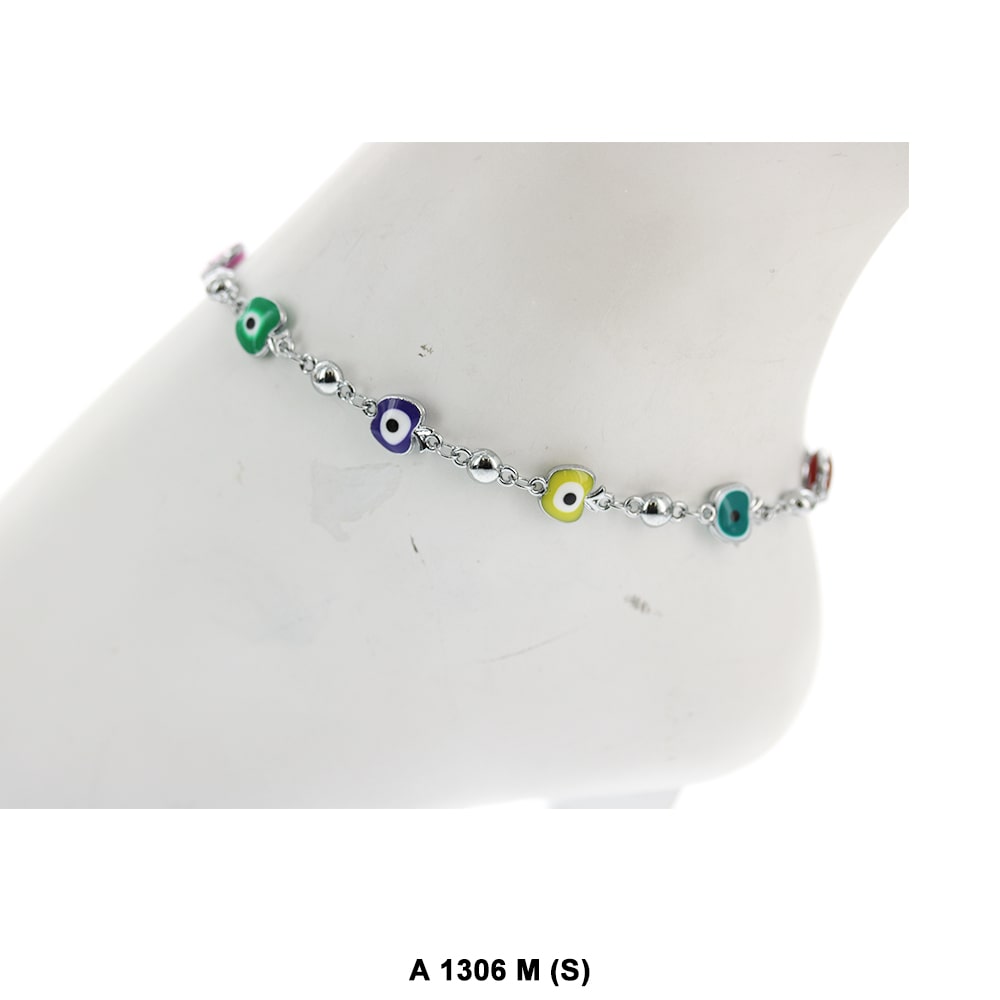 Moon Evil Eye Anklet A 1306 M S