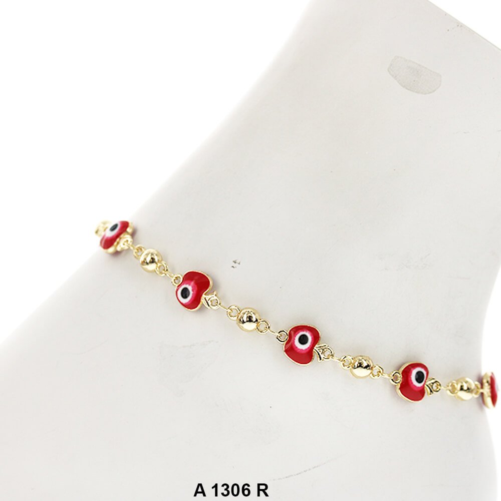 Apple Evil Eye Anklet A 1306 R