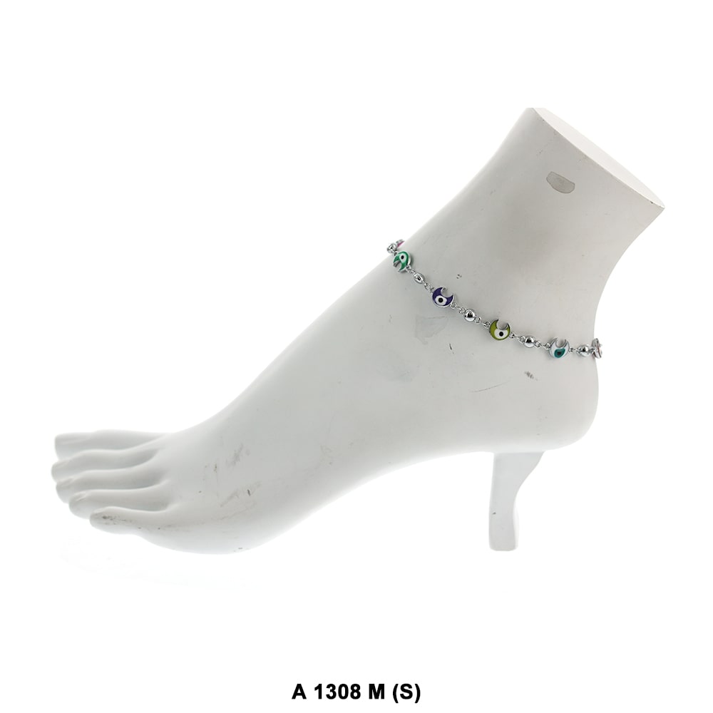 Moon Evil Eye Anklet A 1308 M S