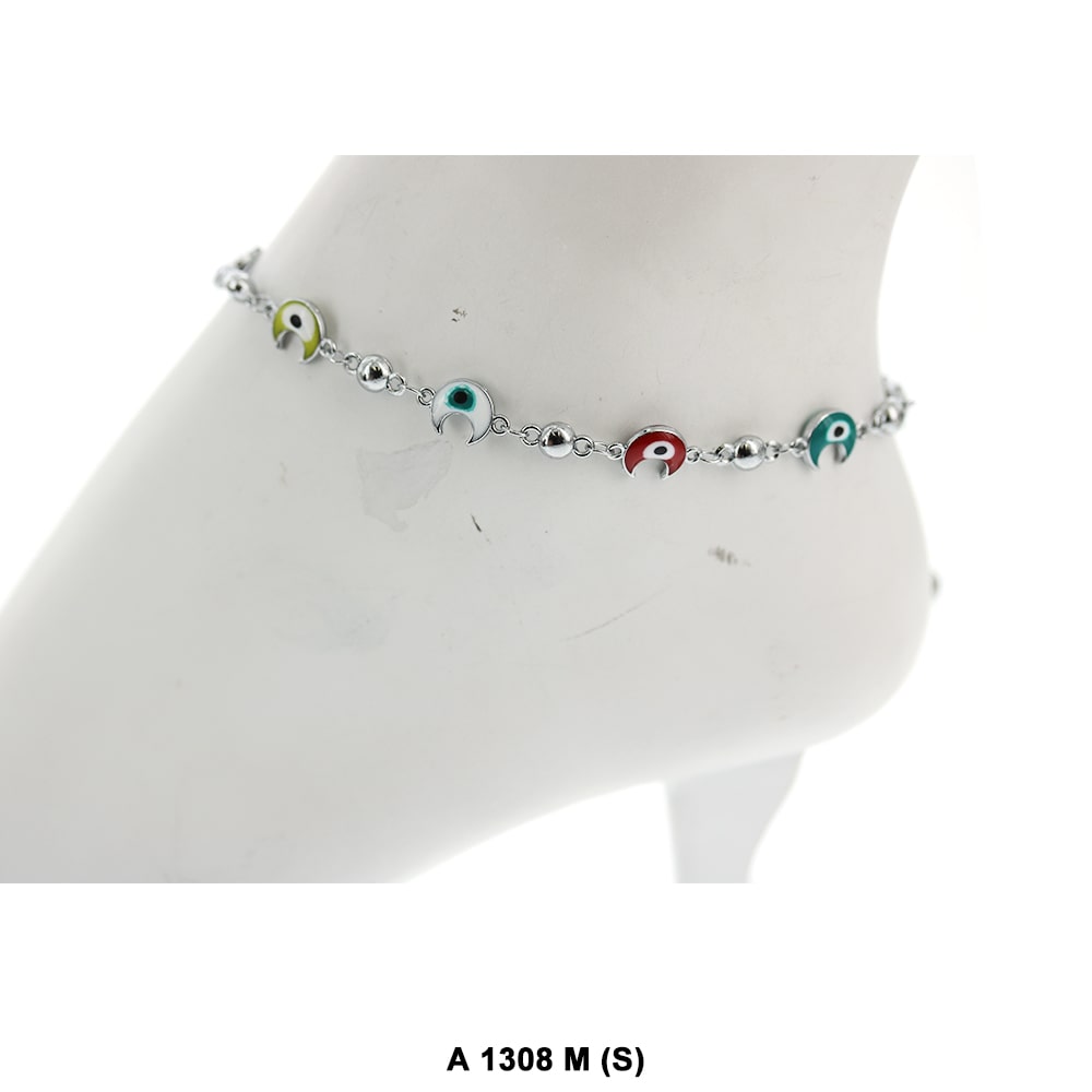 Moon Evil Eye Anklet A 1308 M S