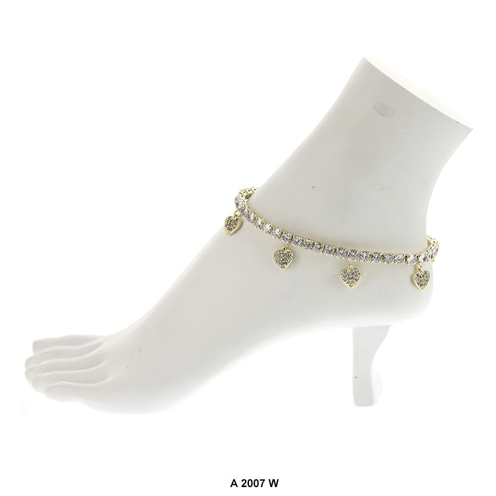 Heart Charm Anklets A 2007 W