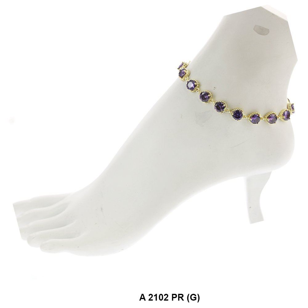 Full Stones CZ Anklet A 2102 (G) PR