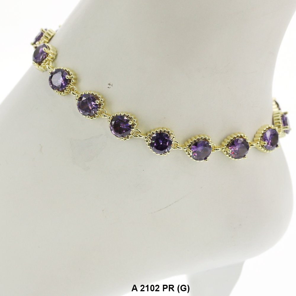 Full Stones CZ Anklet A 2102 (G) PR