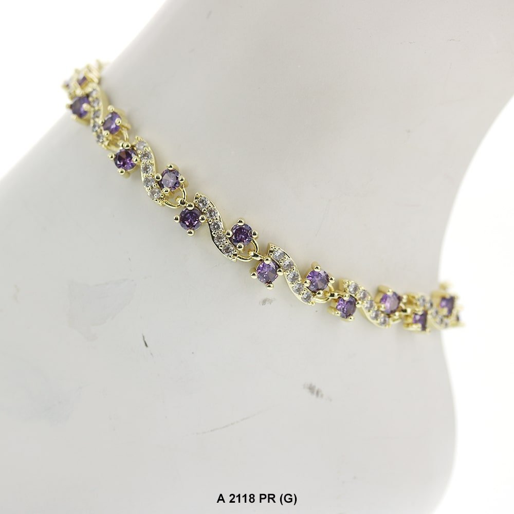 Full Stones CZ Anklet A 2118 PR (G)