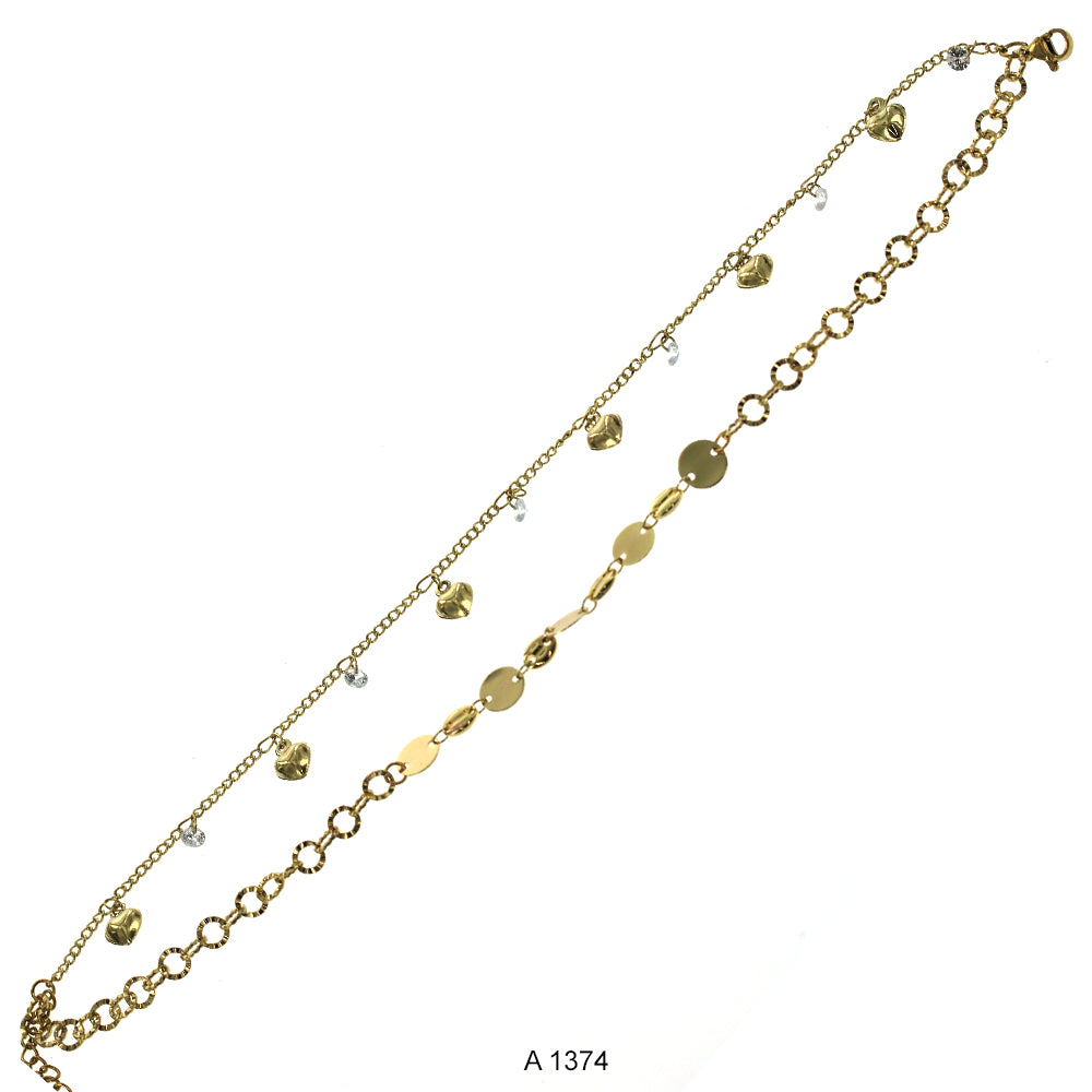 Gold Plated Anklet A 1374