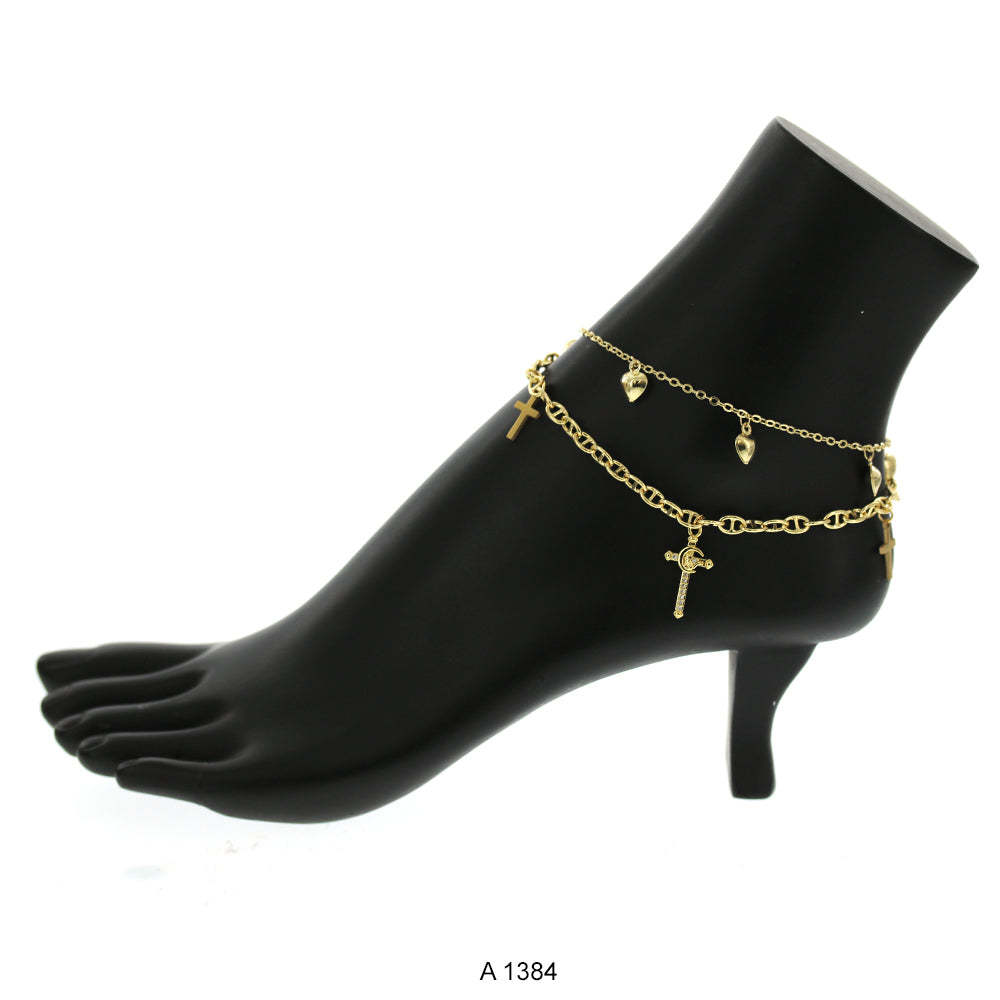 Gold Plated Anklet A 1384