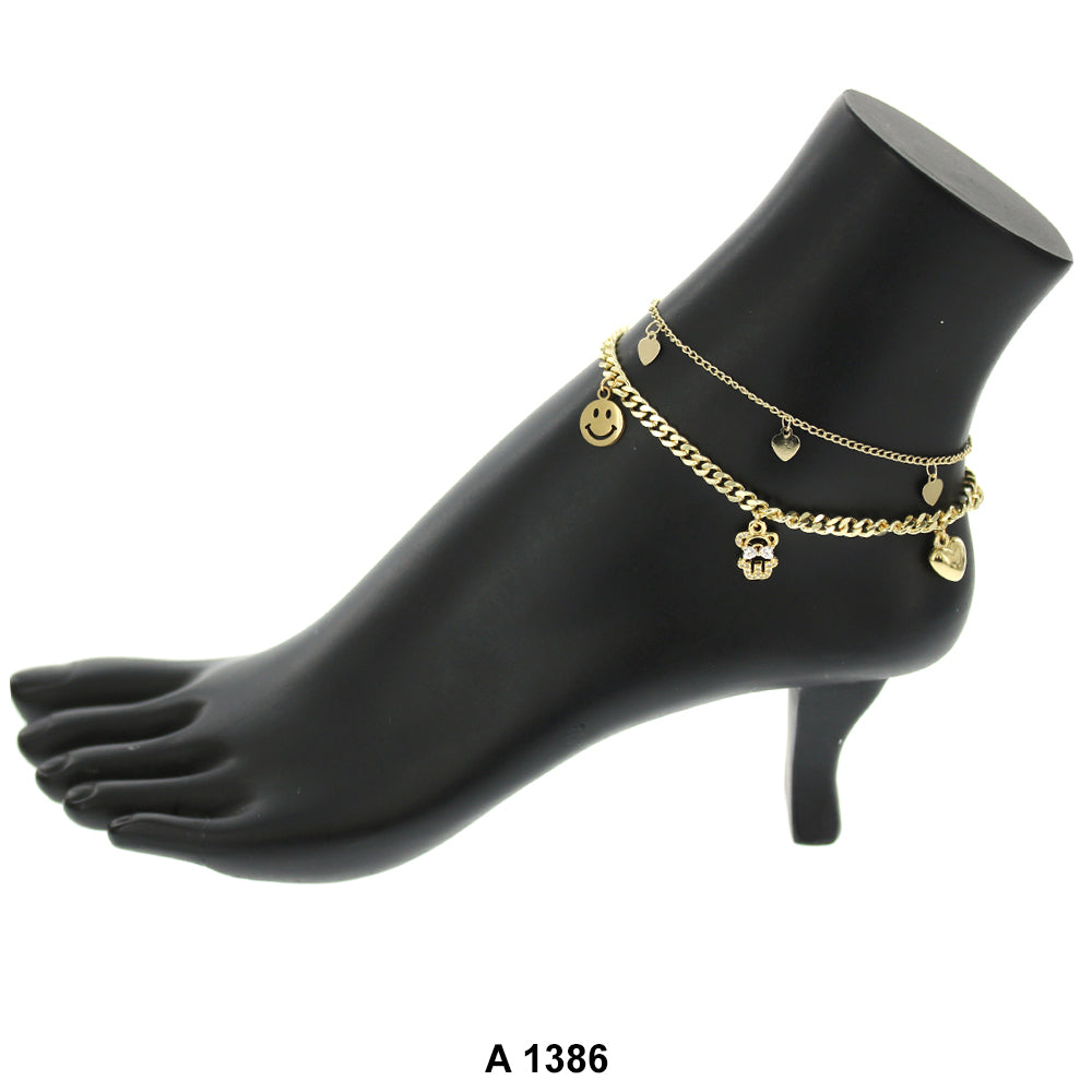 Gold Plated Anklet A 1386