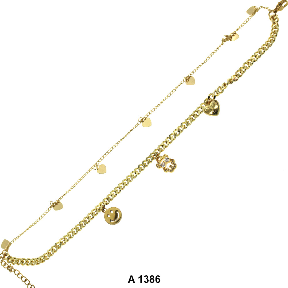 Gold Plated Anklet A 1386