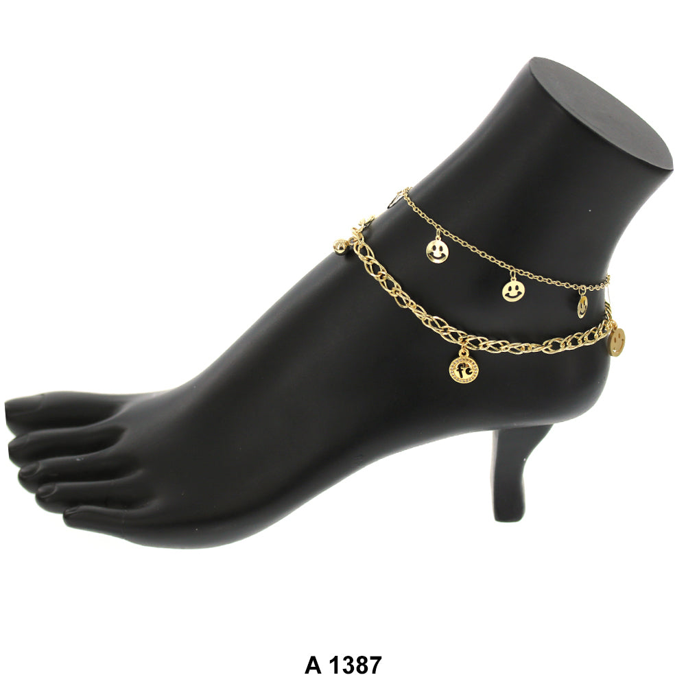 Gold Plated Anklet A 1387