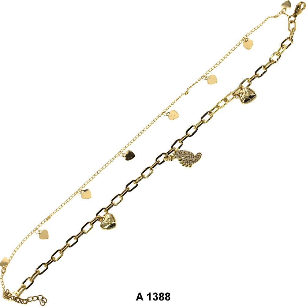 Gold Plated Anklet A 1388