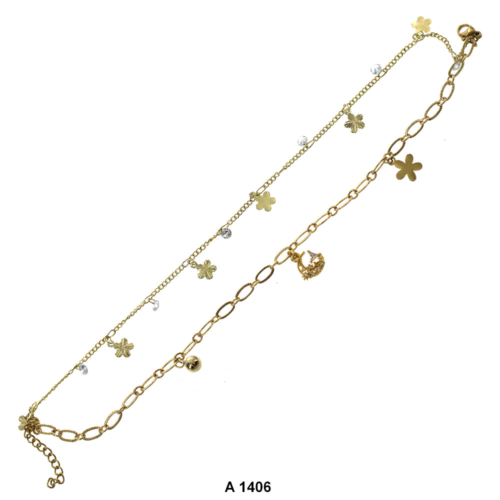 Gold Plated Anklet A 1406