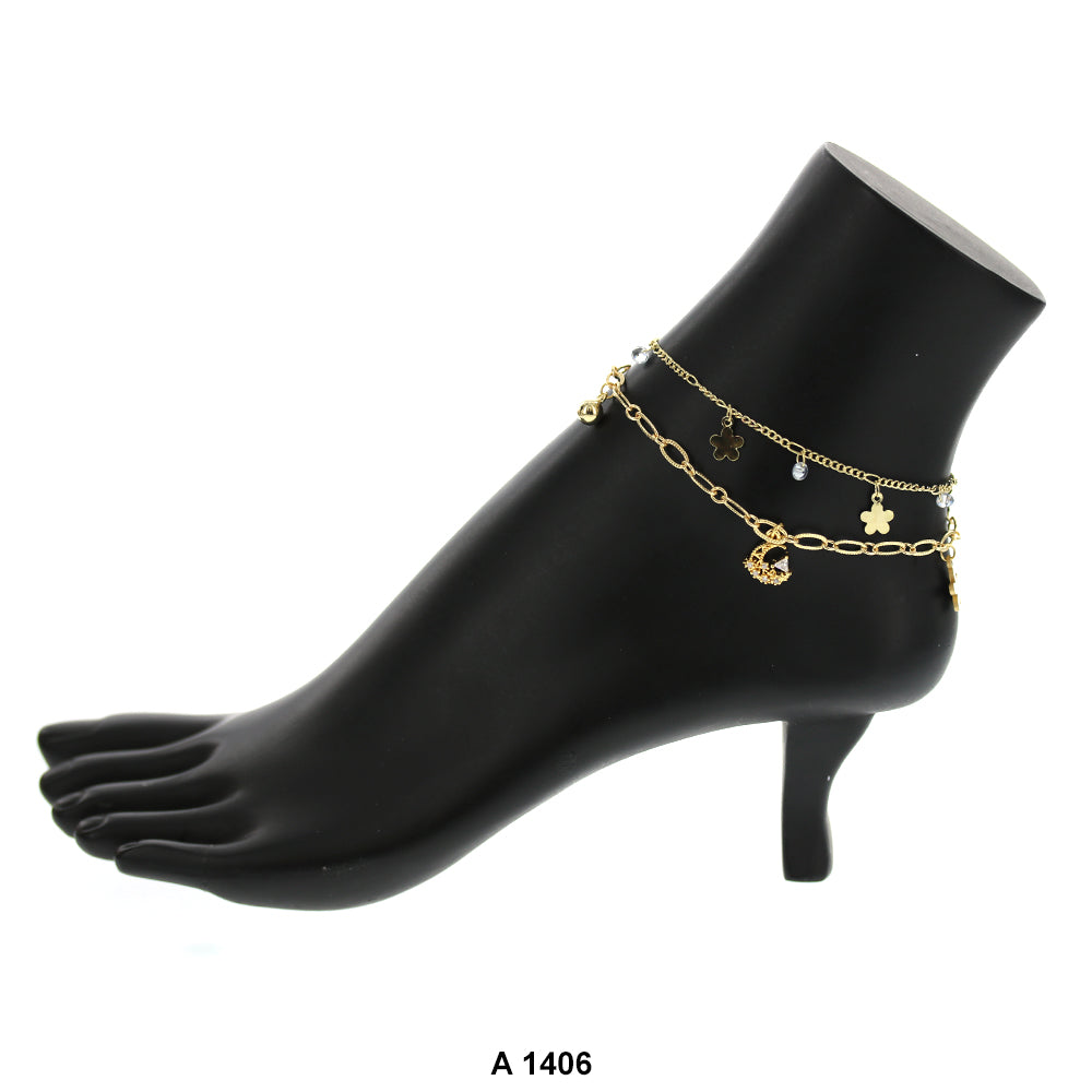Gold Plated Anklet A 1406