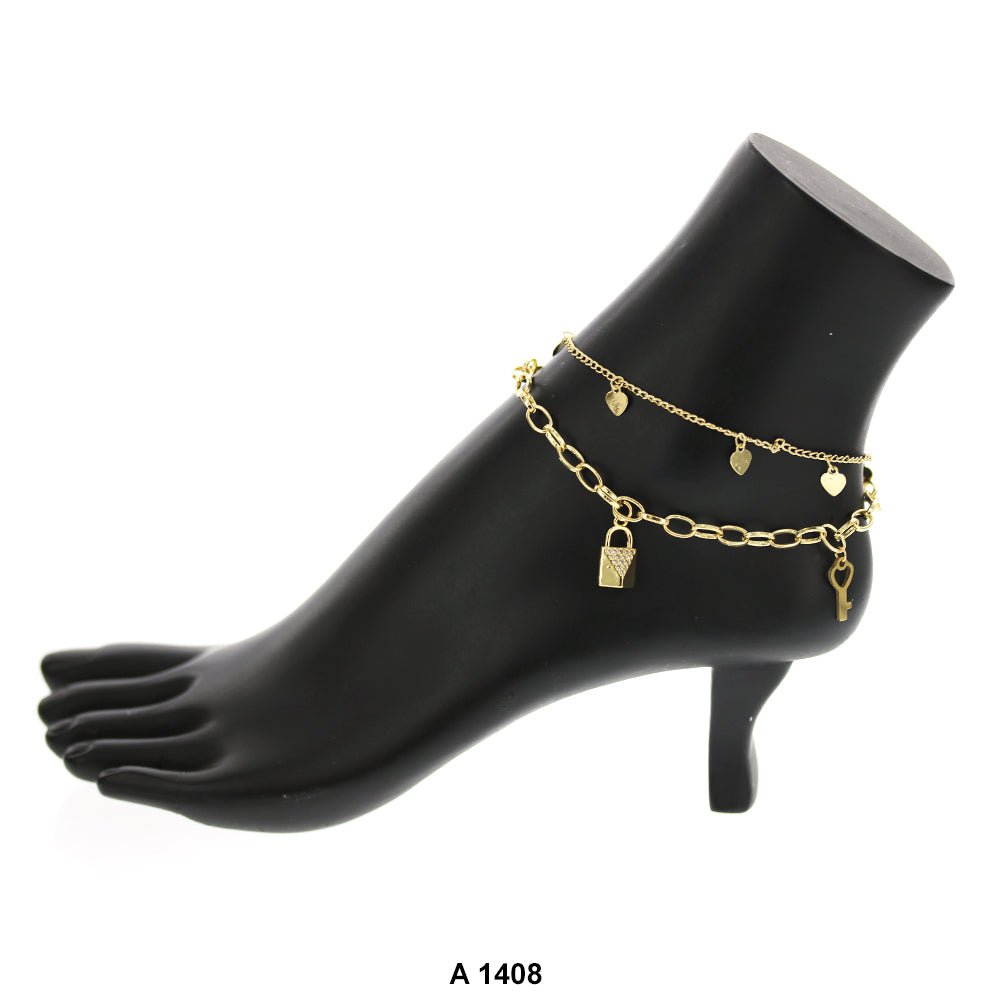 Gold Plated Anklet A 1408