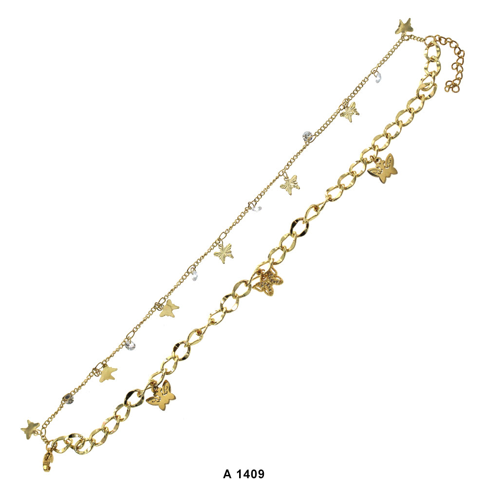 Gold Plated Anklet A 1409