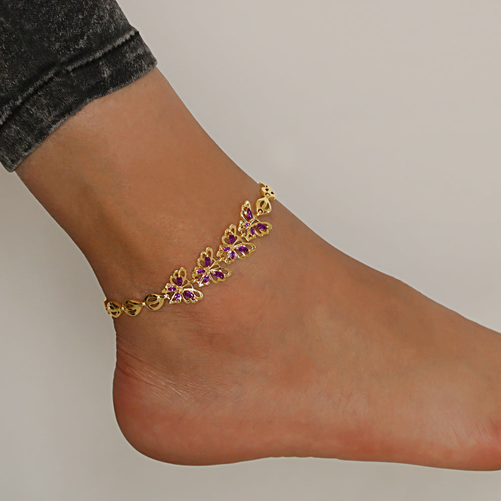 Butterfly CZ Anklet A 2101 PR G