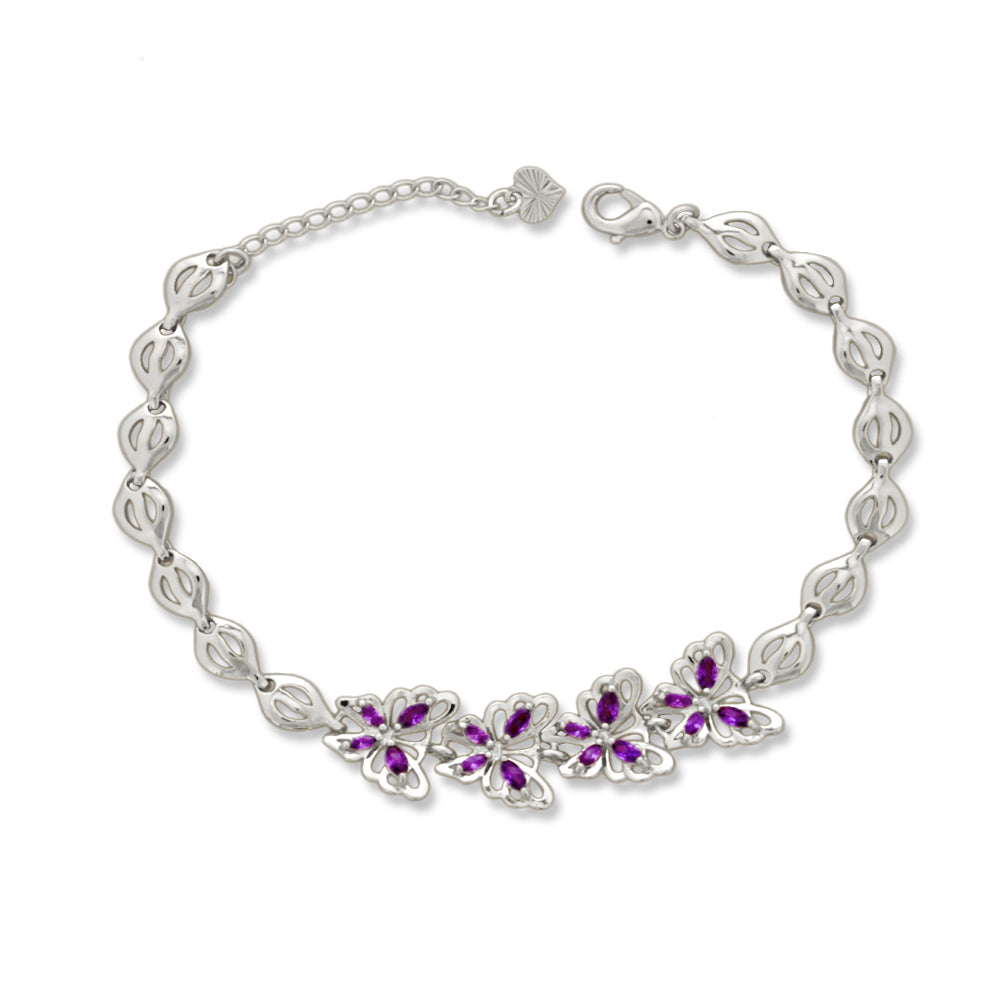 Butterfly CZ Anklet A 2101 PR S