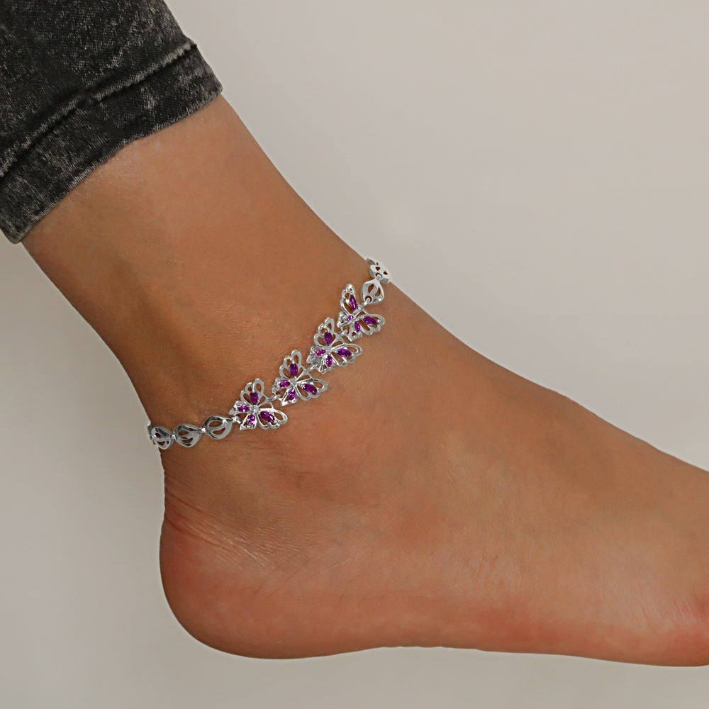 Butterfly CZ Anklet A 2101 PR S